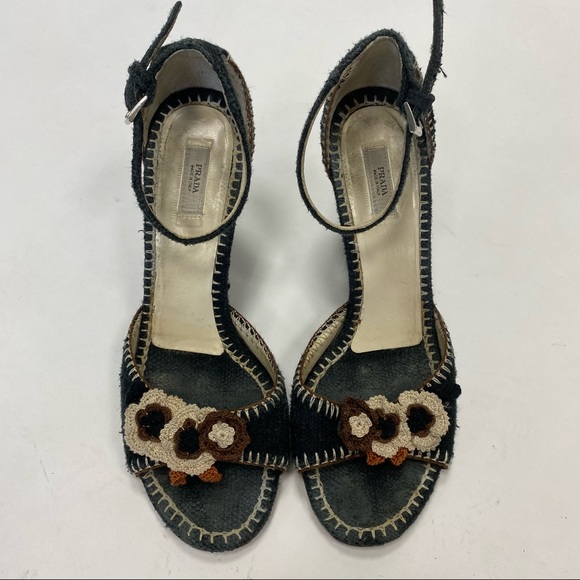 Prada Wedges w/ crochet detailing - Picture 2 of 6